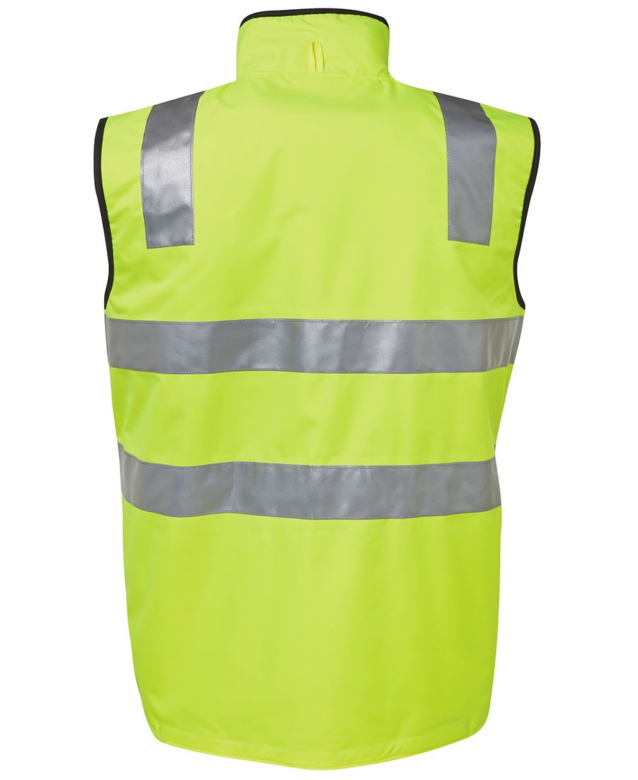Fluro vest lime and navy with reflective tape 