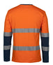 Fluorescent orange long sleeve shirt with reflective bands