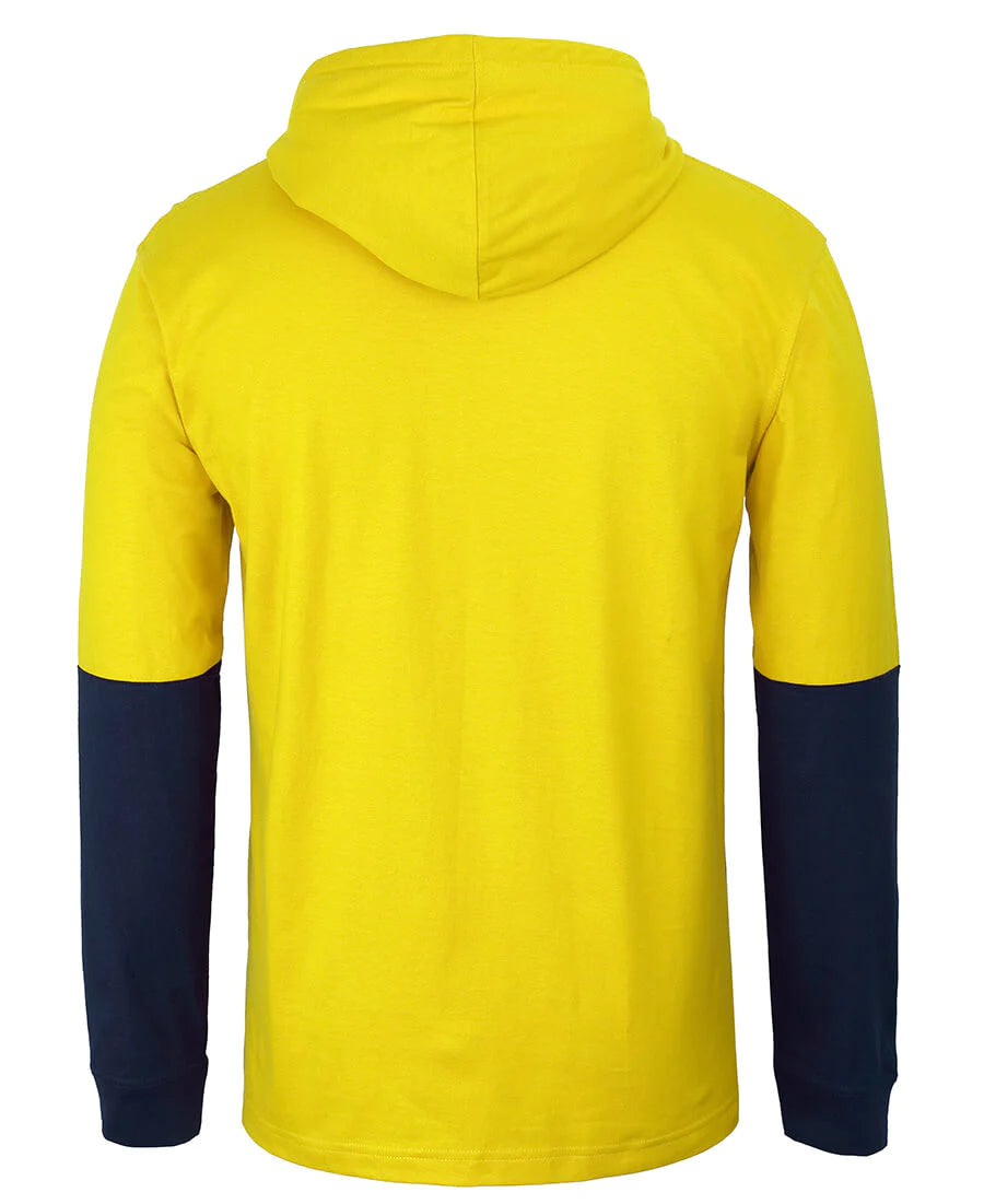 JB's fluorescent yellow and navy long sleeve hoodie
