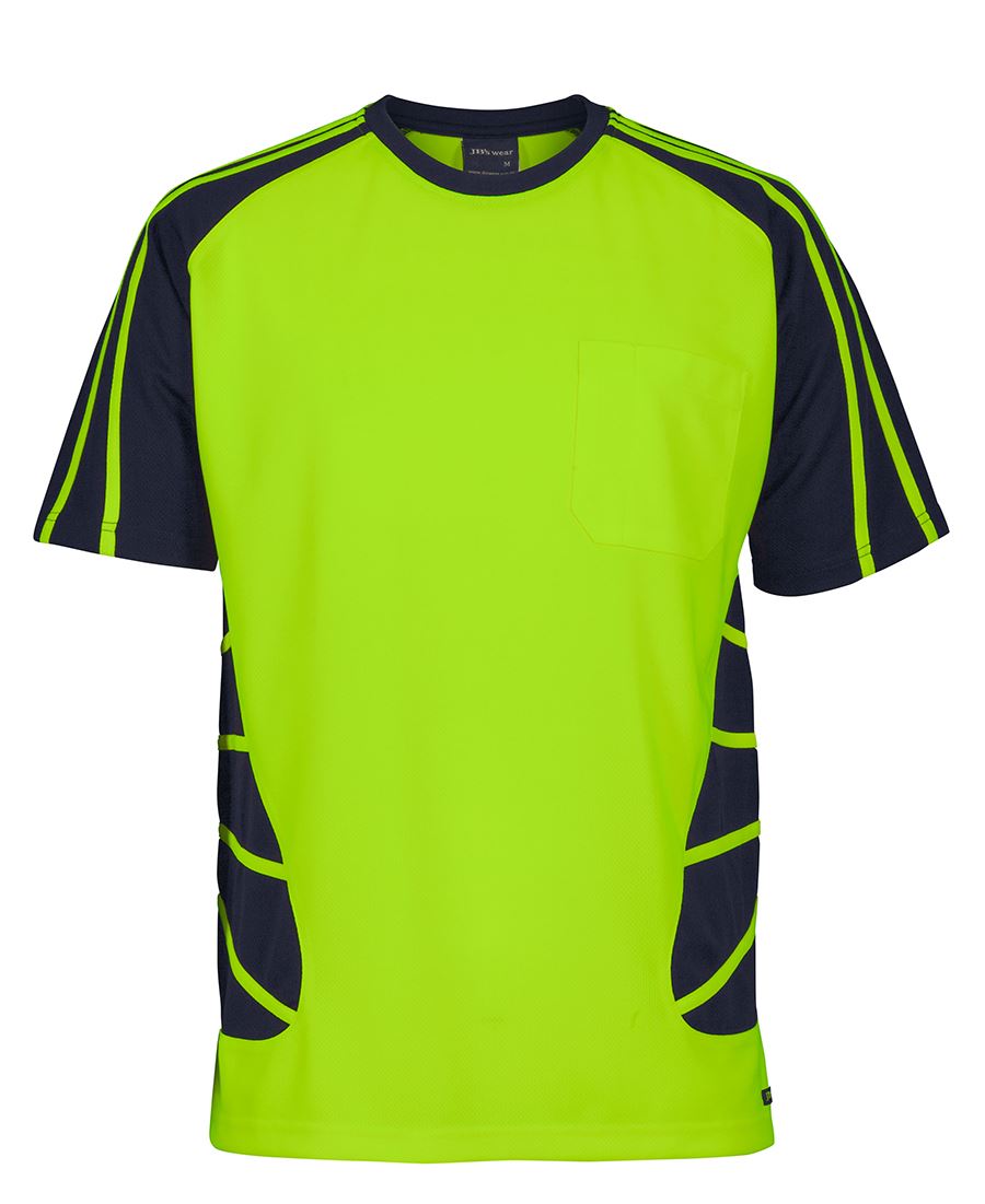 JB's fluorescent lime t'shirt with spider design sleeves