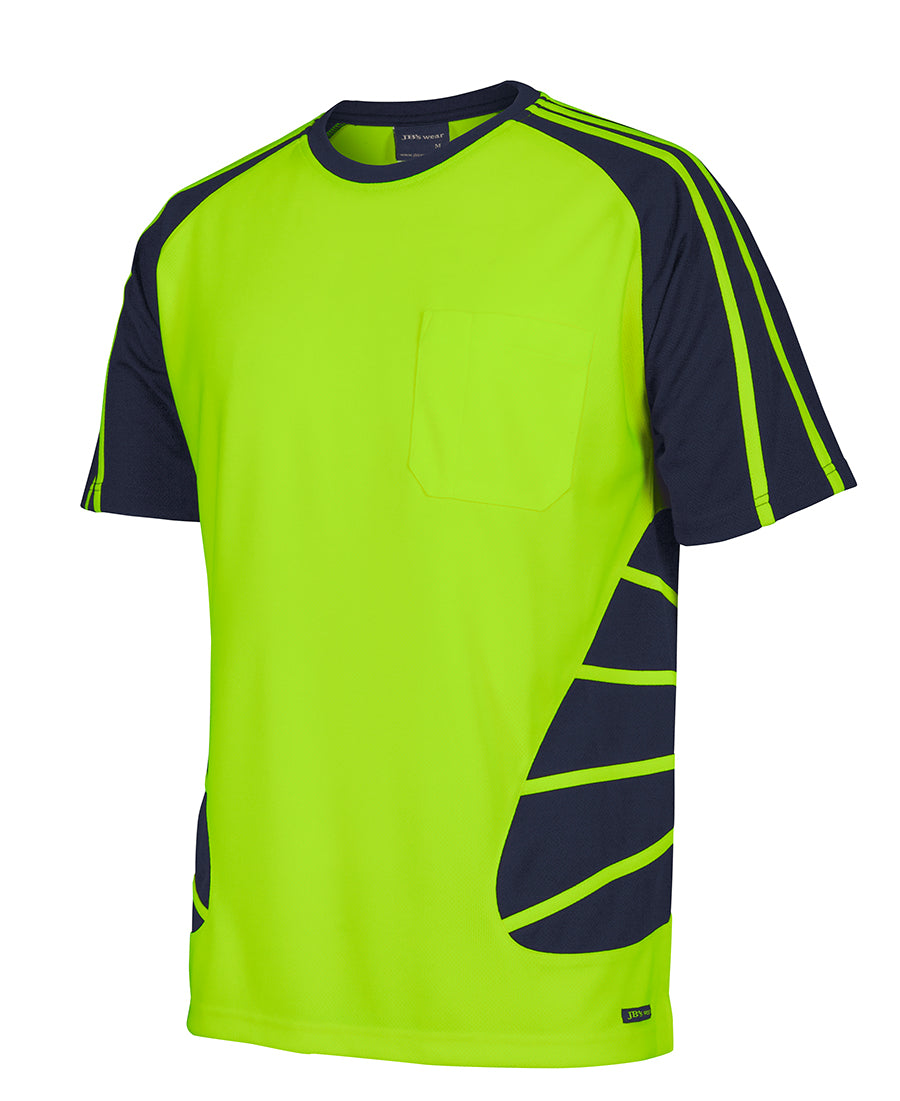 JB's fluorescent lime t'shirt with spider design sleeves