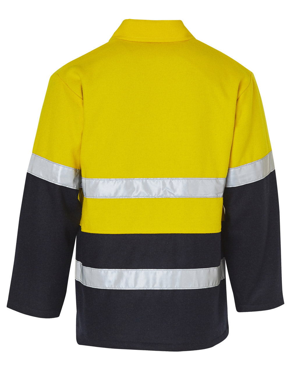 Winning Spirit SW31A HI-VIS TWO TONE REFLECTIVE BLUEY JACKET in fluorescent yellow