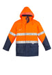 Syzmik fluorescent jacket with reflective tape in navy and orange