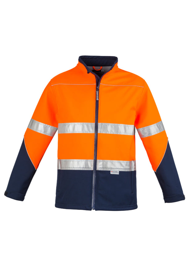 Syzmik jacket with reflective tape in fluorescent orange