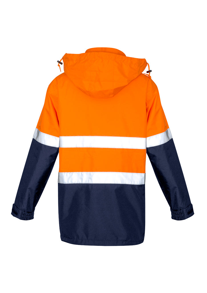 Syzmik waterproof jacket in fluorescent orange with reflective strips