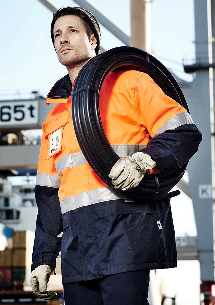 Man wearing Syzmik waterproof jacket