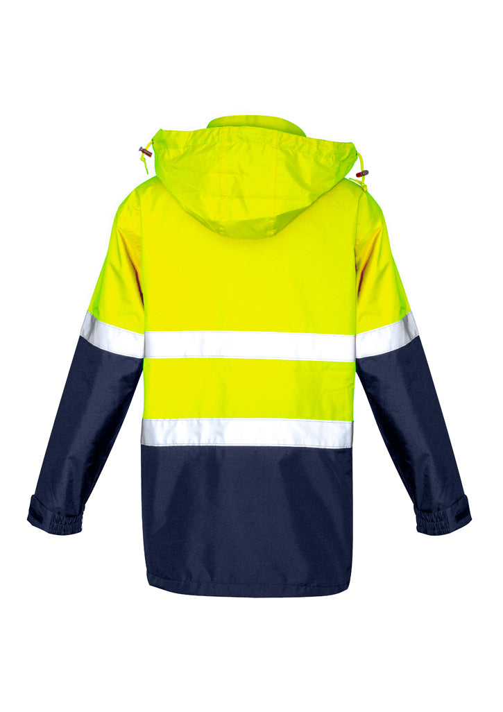 Syzmik waterproof jacket in fluorescent yellow with reflective strips