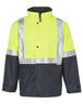 Winning Spirit HI-VIS SAFETY JACKET WITH MESH LINING fluorescent yellow and navy blue