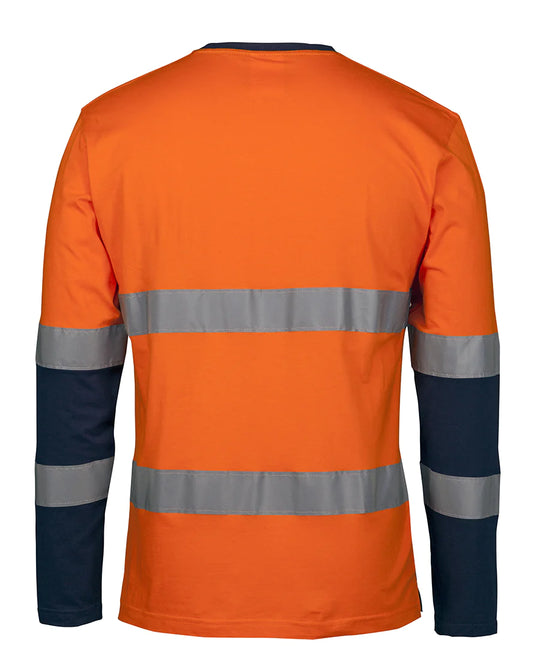 Fluorescent orange long sleeve shirt with reflective bands