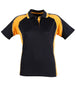 Ladies Winning Spirit polo in black and yellow