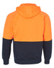 Winning Spirit SW24 Two Tone Branded Hi Visibility Hoodie in fluorescent orange