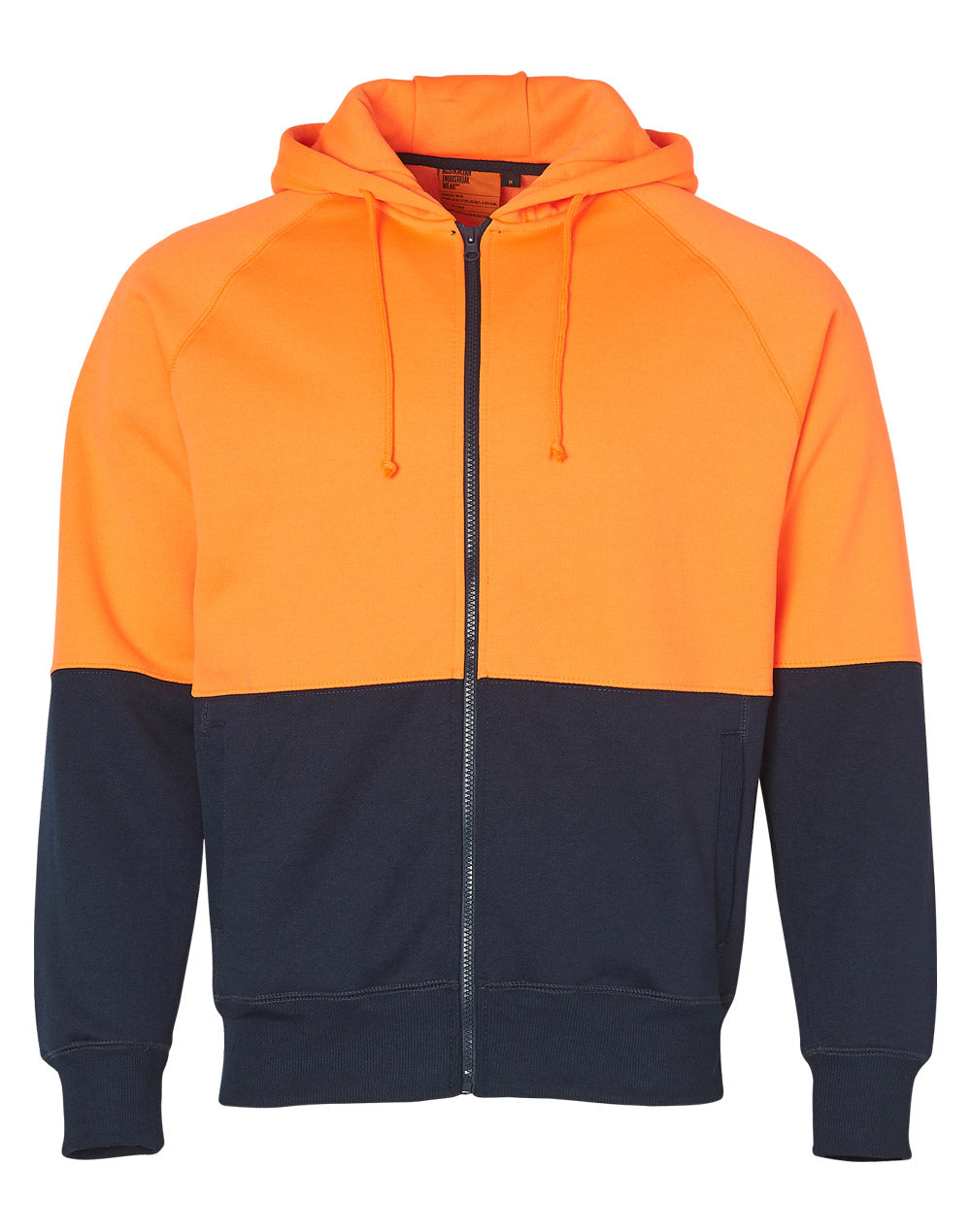 Winning Spirit SW24 Two Tone Branded Hi Visibility Hoodie in fluorescent orange