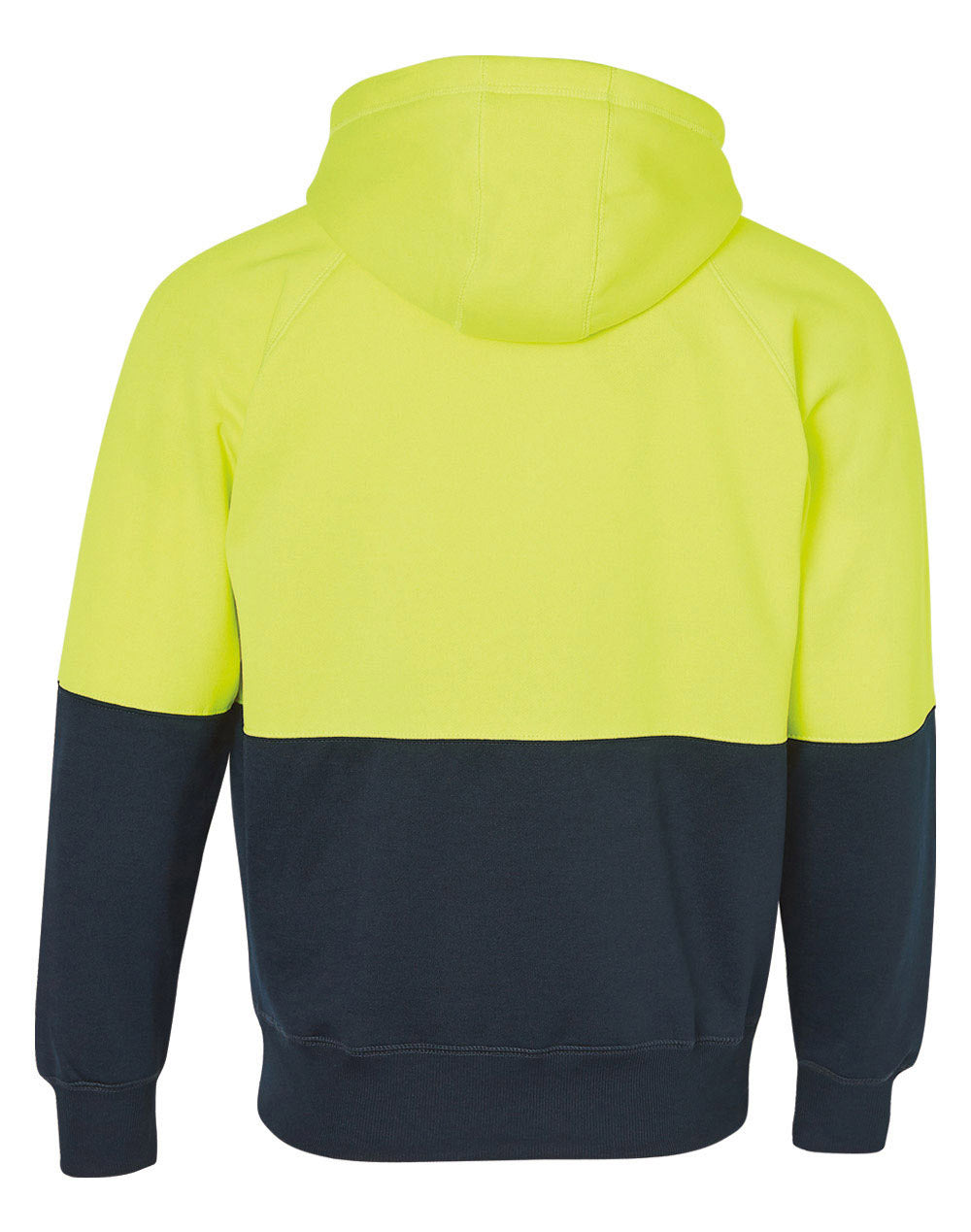 Winning Spirit SW24 Two Tone Branded Hi Visibility Hoodie in fluorescent yellow