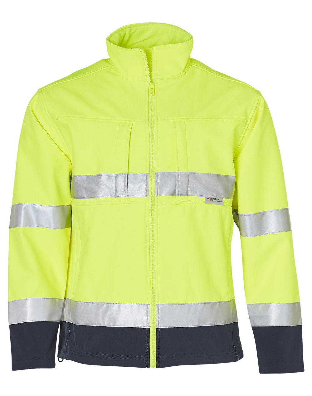 Winning Spirit fluorescent yellow and navy jacket with reflective strip