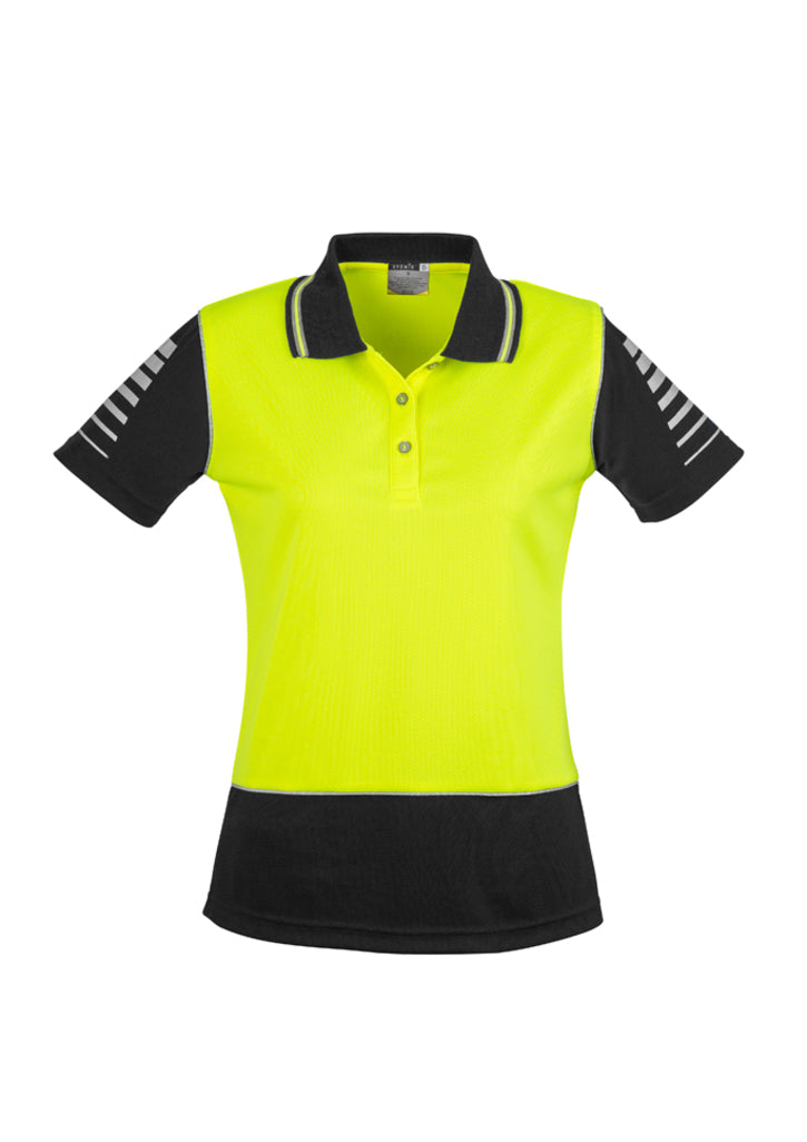 Womens Hi Vis Zone Polo in fluorescent yellow