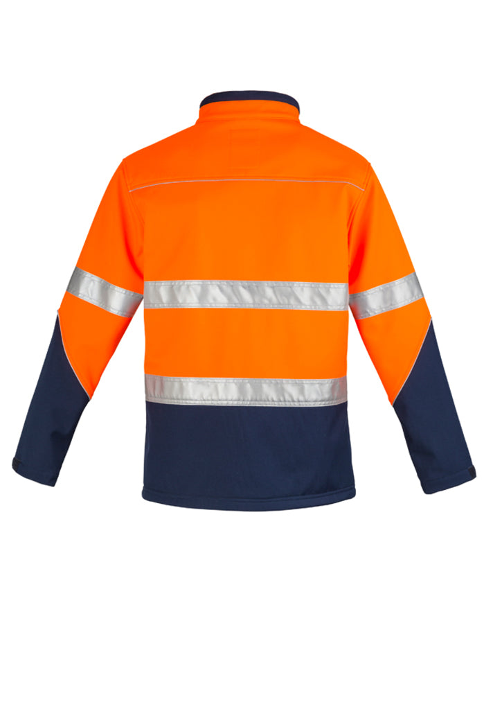 Syzmik jacket with reflective tape in fluorescent orange