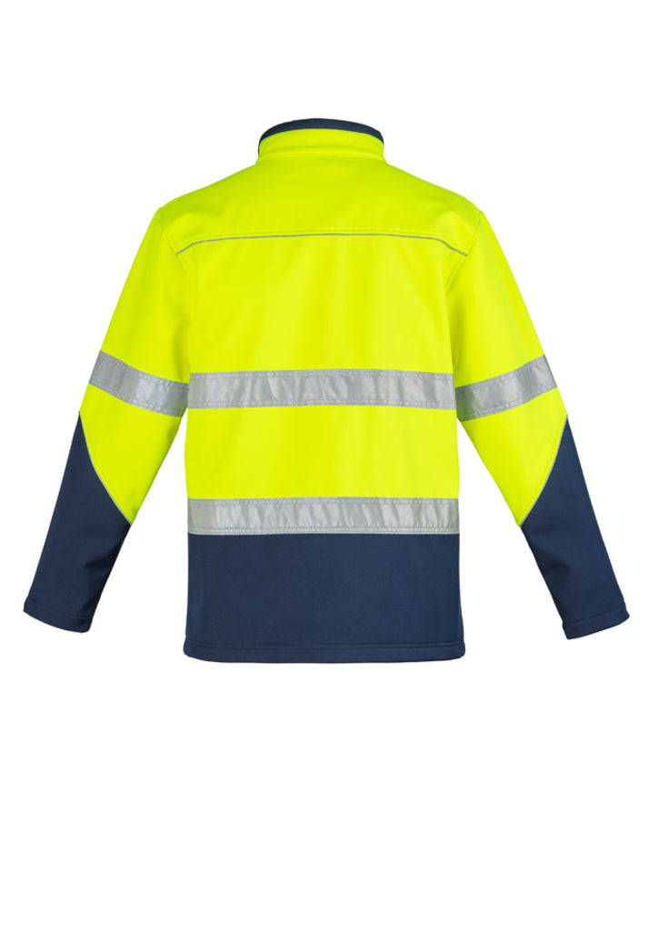 Syzmik jacket with reflective tape in fluorescent yellow