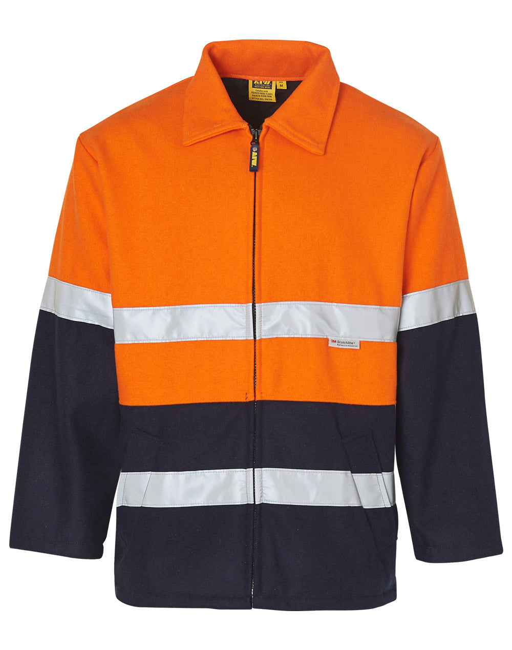 Winning Spirit SW31A HI-VIS TWO TONE REFLECTIVE BLUEY JACKET in fluorescent orange